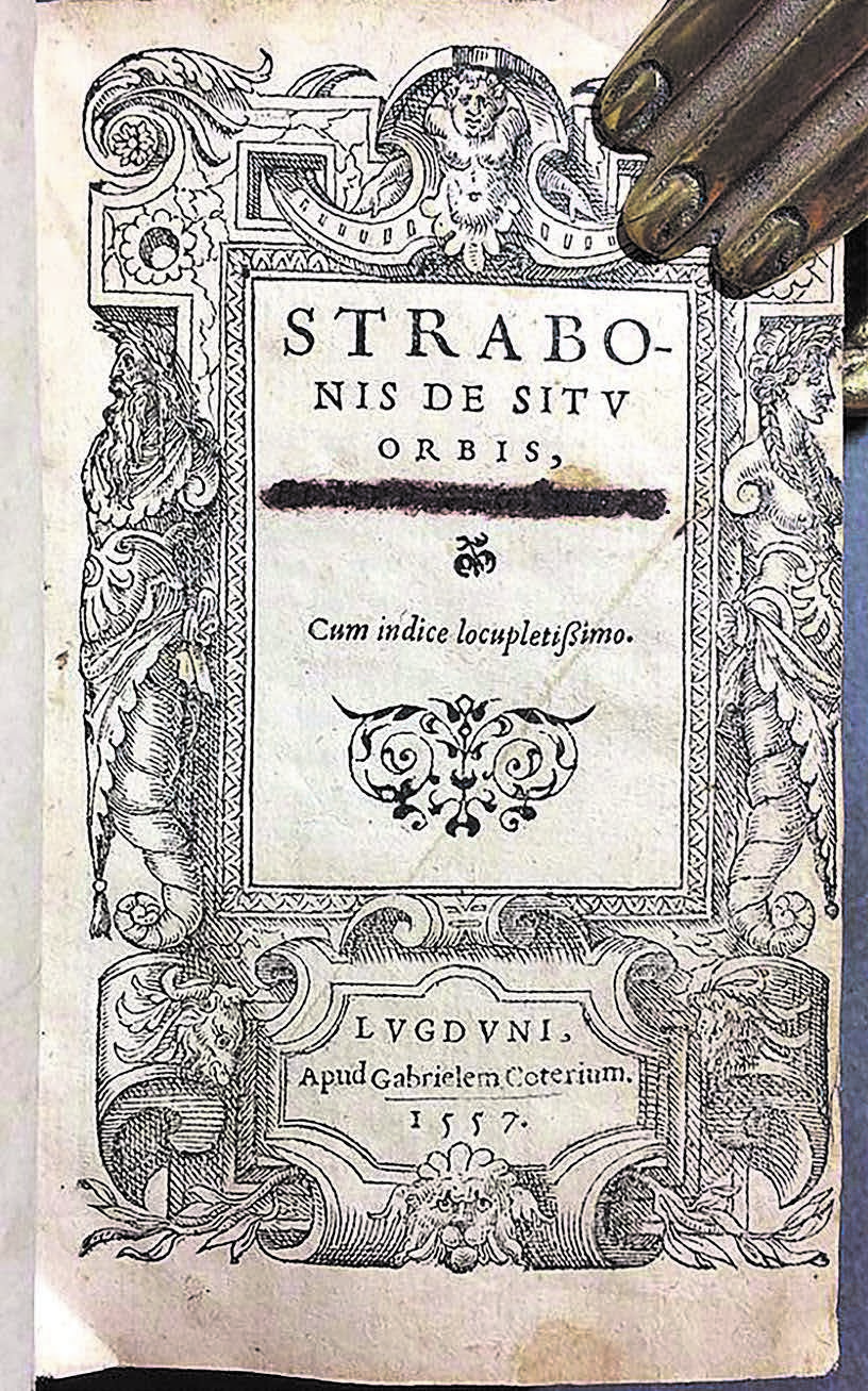 Страбонның «География» китабы. 1557 ел.